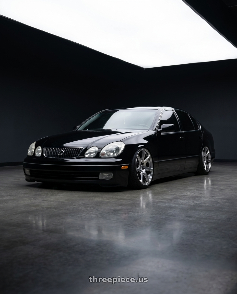 2004 Lexus gs300 with Work Emotion T7r 5x100 18x10.5 +12 Gt Silver wheels