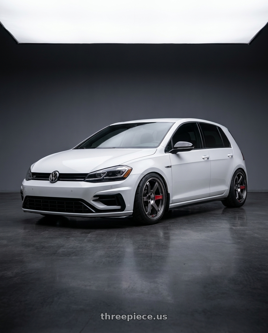 2019 Volkswagen Golf R 7 with Volk Racing TE37 SAGA SL 5x112 18x8.5+42 Pressed Graphite wheels