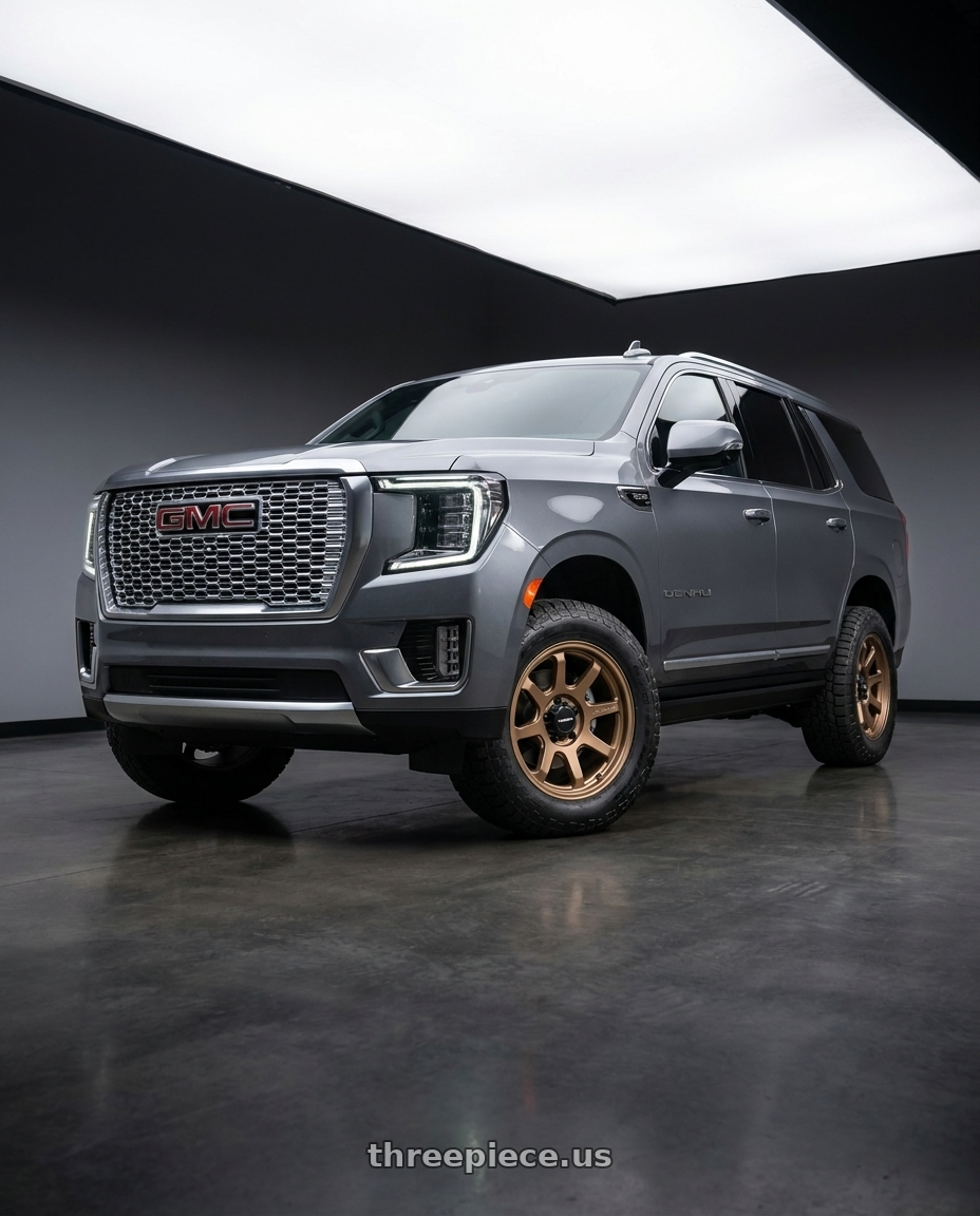 2021 GMC Yukon Denali with Vision Off-Road 351 Flow 6x139.7 17x9+20 Bronze wheels