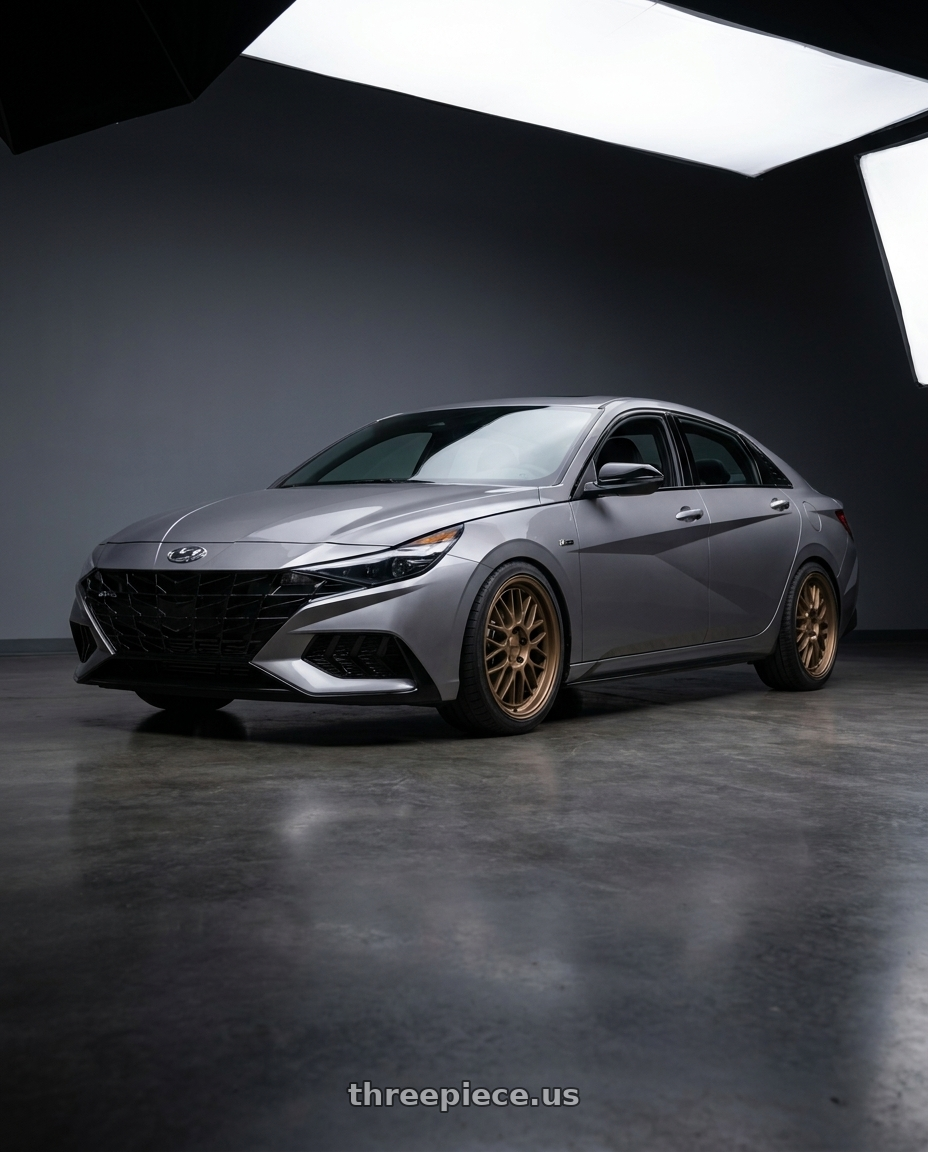 2023 Hyundai Elantra n line with KATANA RACING KR06 5x114.3 18x8 +40 Matte Bronze wheels