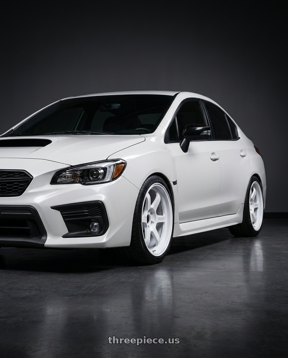 2021 Subaru wrx  with Volk Racing TE37V 10th Anniv 5x114.3 18x10.5+15 Dash White wheels
