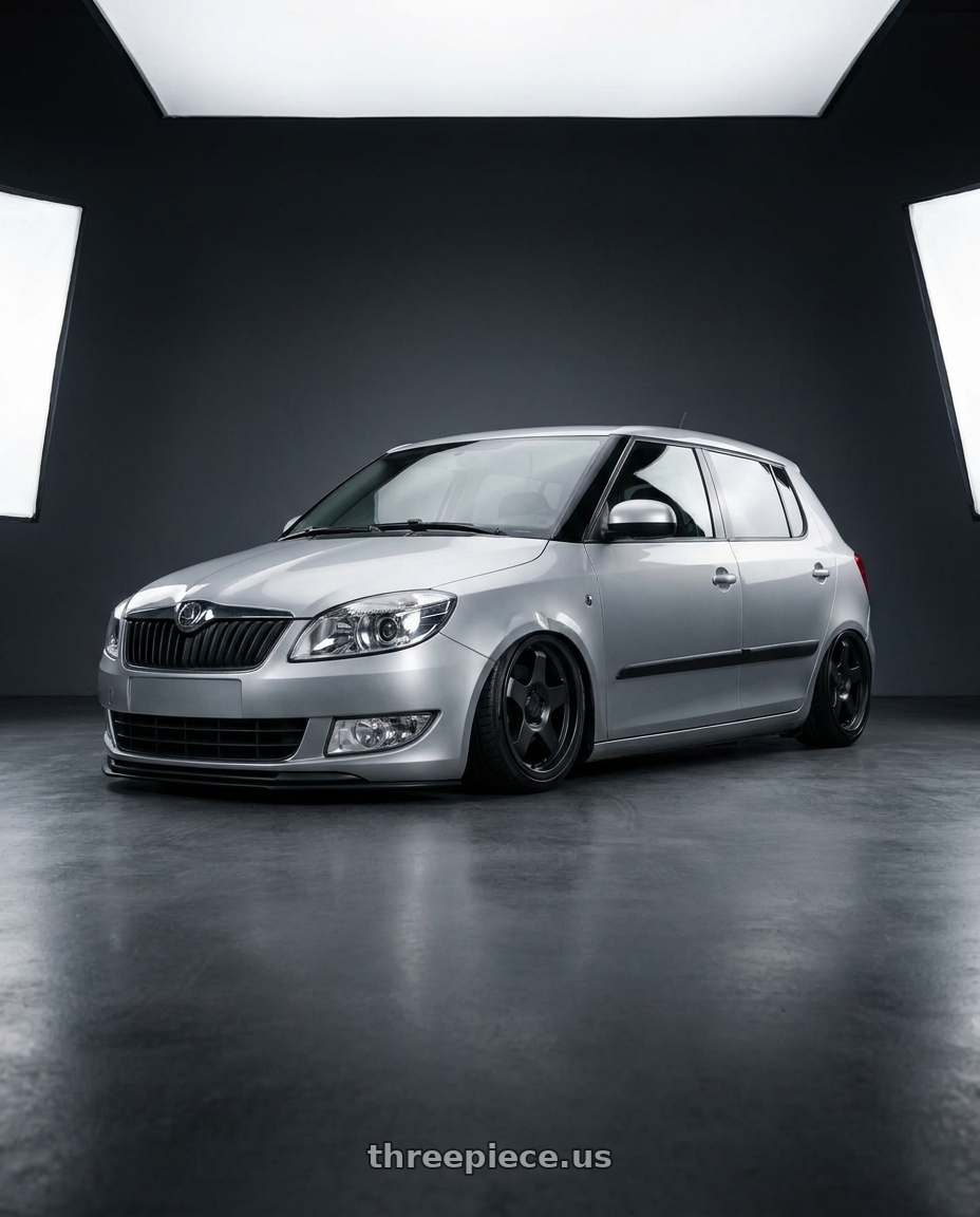 2012 Skoda Fabia with fifteen52 CHICANE 5x114.3 / 5x120 19x8.5 +35 ASPHALT BLACK (SATIN BLACK) wheels