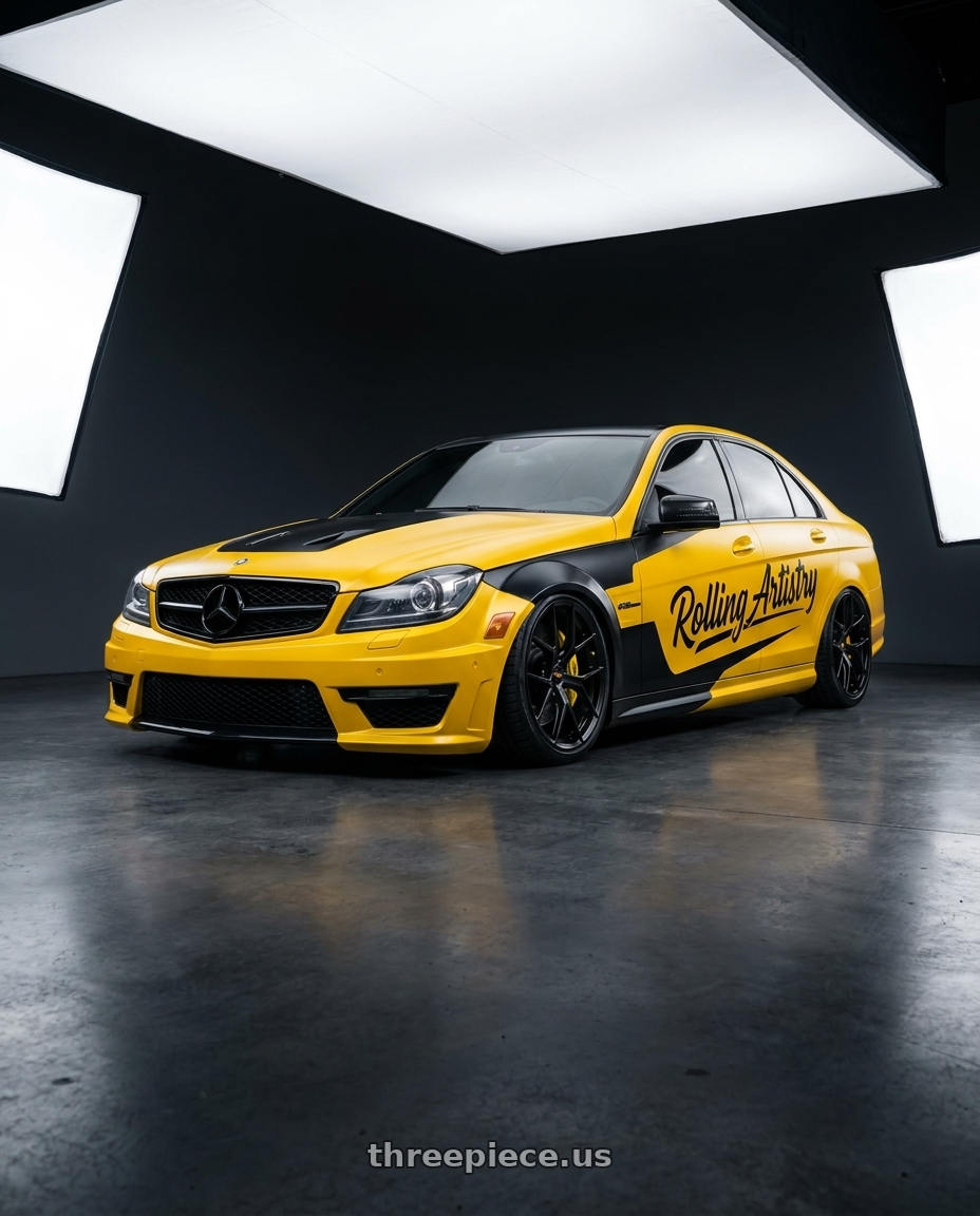 2010 Benz W204C63 with BBS FI-R 5x120 19x9.5 +22 Black Satin wheels