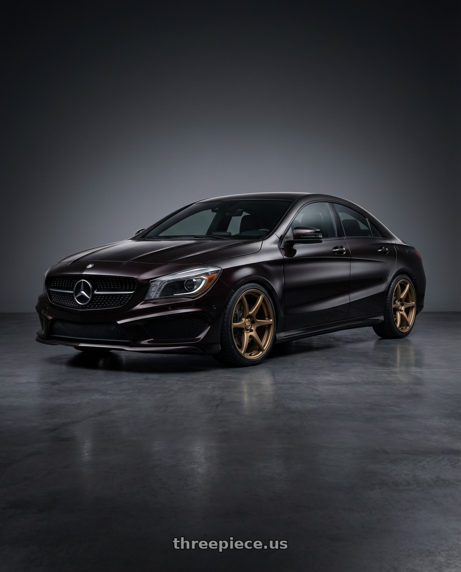 2018 Mercedes-Benz CLA C117 with Kansei K11B Tandem 5X112 19x10.5 22 Bronze wheels