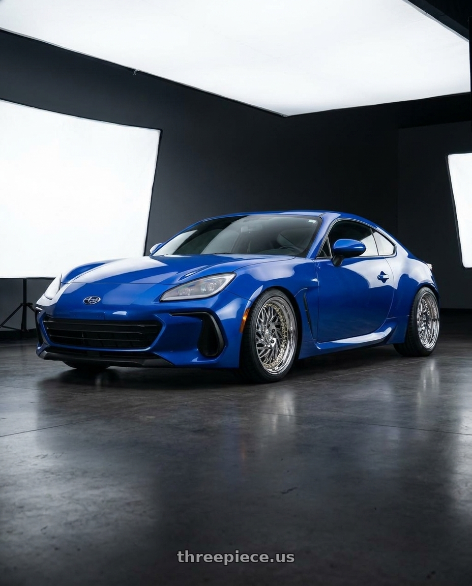 2024 Subaru BRZ with Aodhan DS03 5x114.3 18x9.5 +30 Vacuum Chrome w/Gold Rivets wheels