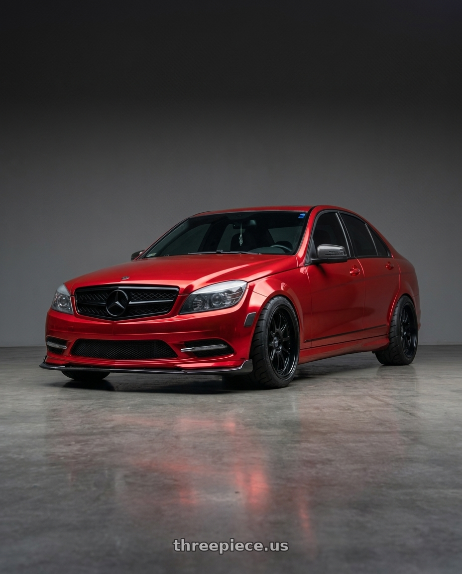 2011 Mercedes Benz c300 with ESR Wheels CS SERIES CS12 5x112 18x8.5 +30 Matte Black wheels