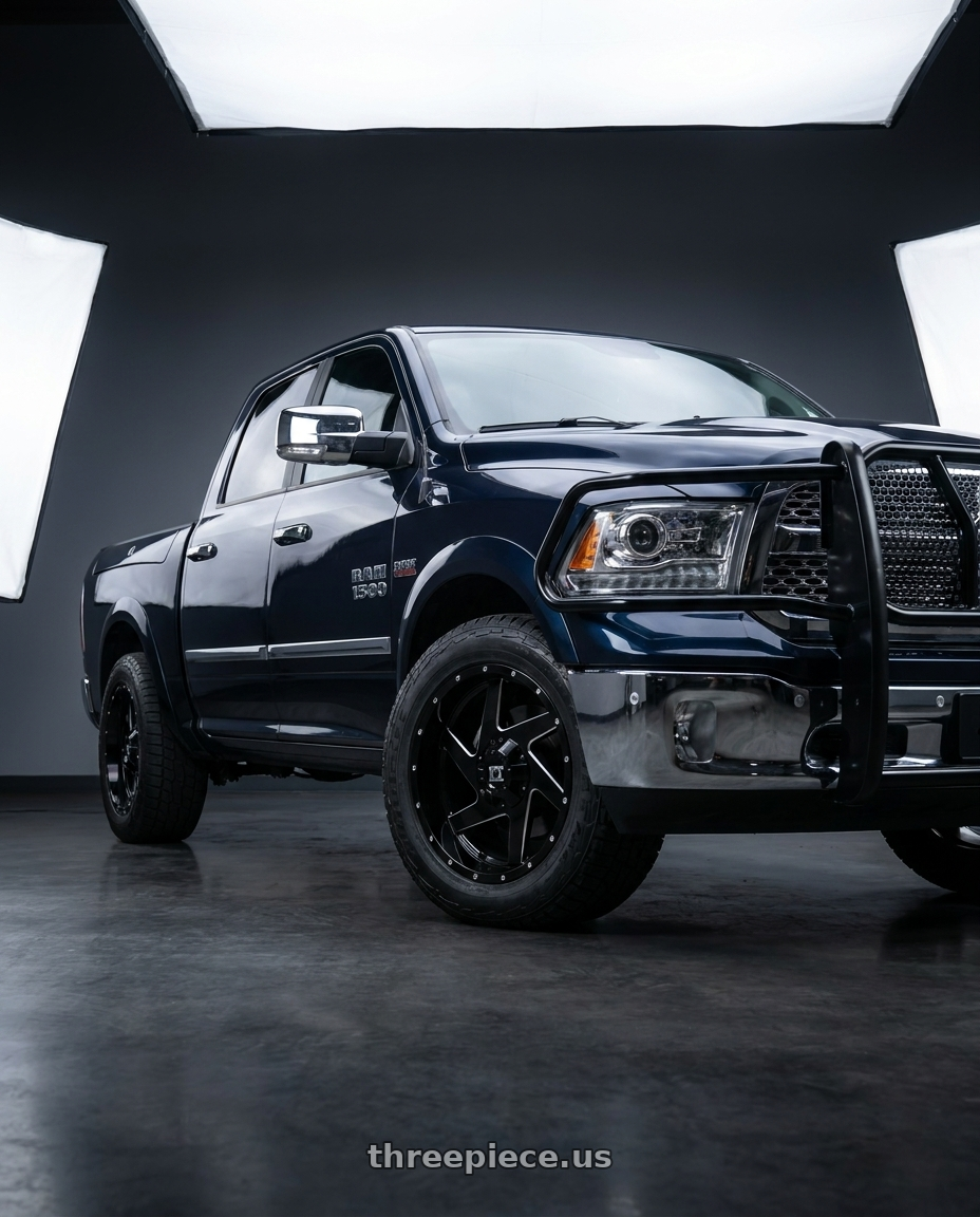 2016 ram 1500 with FULL THROTTLE FT6052 5x139.7/5x150 18x9-12 BLACK / MILLED wheels