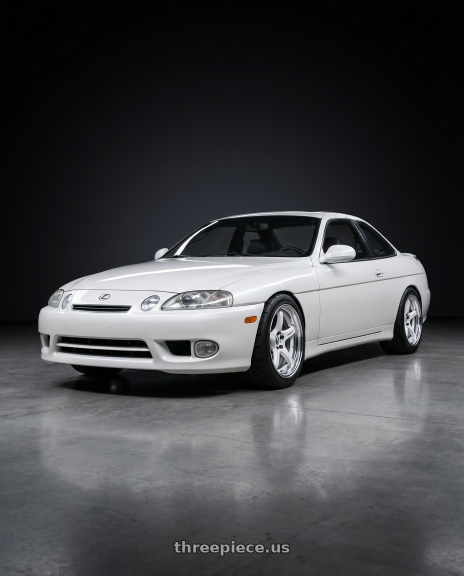 1998 Lexus SC400  with Work T5R 2P 5x114.3 18x10.0 +38 WHITE wheels