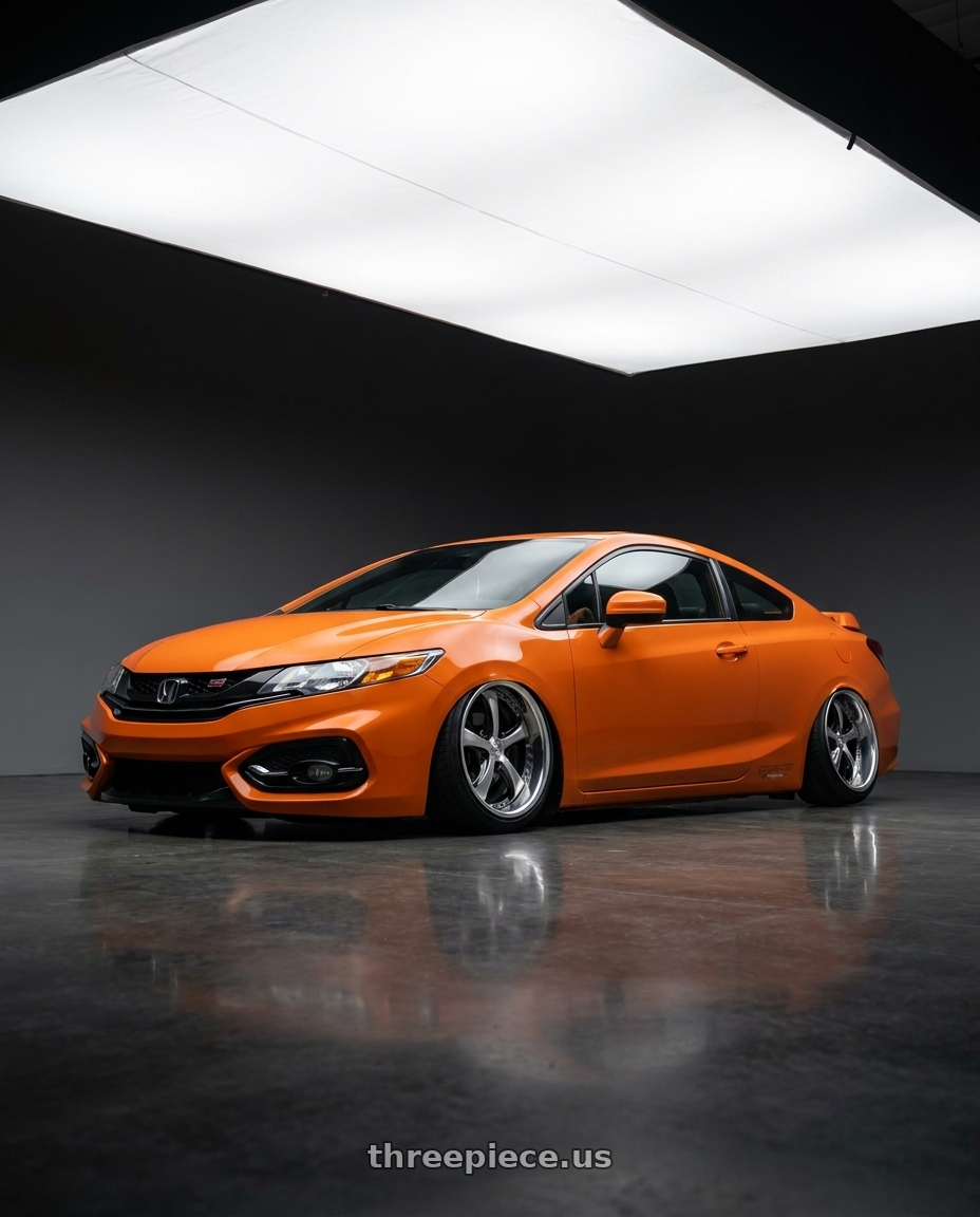 2015 civic si with Work Wheels VS-KF 5x114.3 18x8.5+35 Brilliant Silver Black L Disk FULL REVERSE wheels