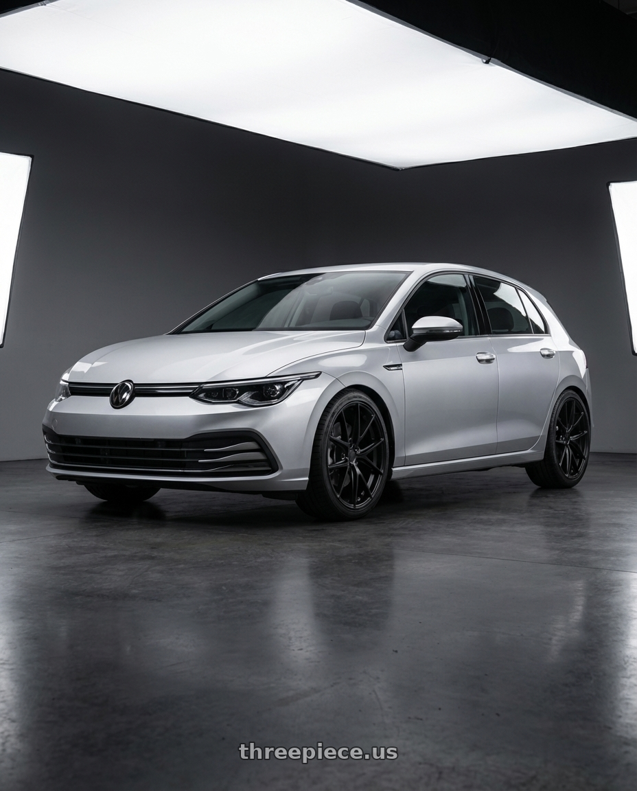 2024 Volkswagen Golf R MK8 with Niche 1PC M117 MISANO 5X112 19X8.5 +34 MATTE BLACK wheels