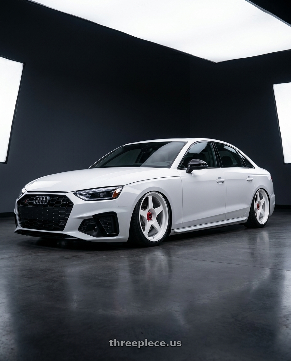 2020 Audi S4 with R6061 Forged R1 5x114.3 18X8.5 +20 Championship White wheels