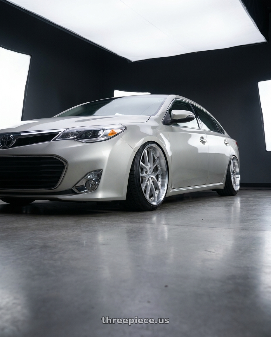 2013 toyota avalon with Vors AR5 5x114.3 19x9.5 +35 Silver Machine Face Lip Chrome Rivet wheels