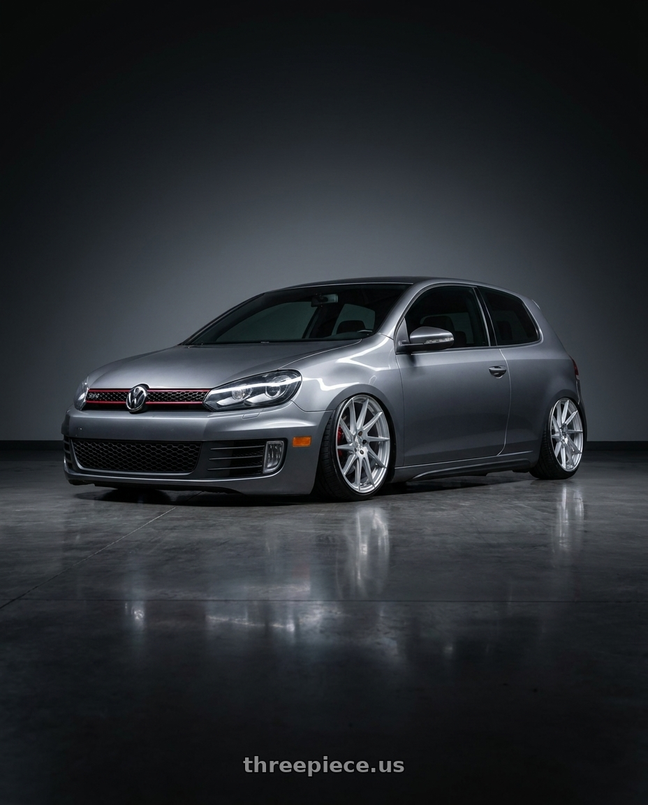 2013 Volkswagen GTI MK6 with Aodhan AH09 5x112 18x8.5 +35 Gloss Silver Machined Face wheels