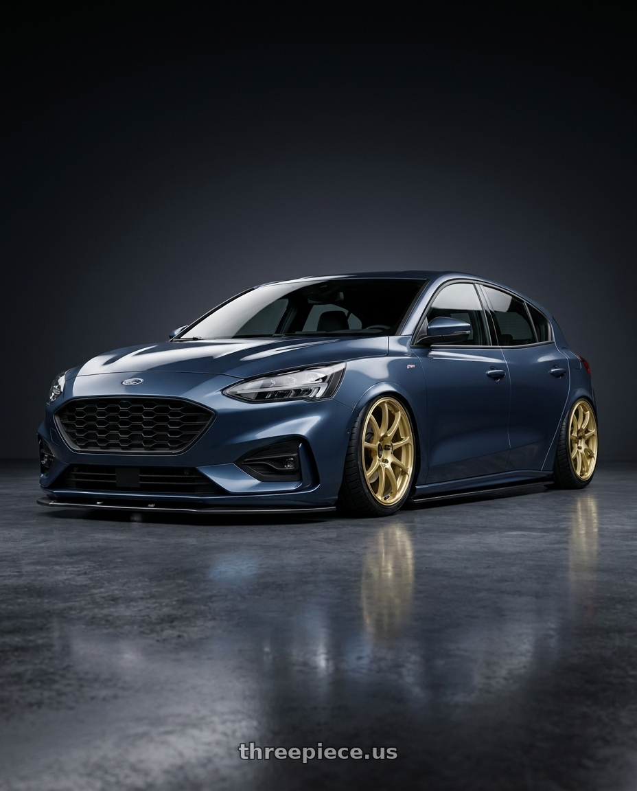 2020 Ford focus mk4 hatchback st line with Advan RCIII 5x114.3 18x8.5+53 Gold wheels