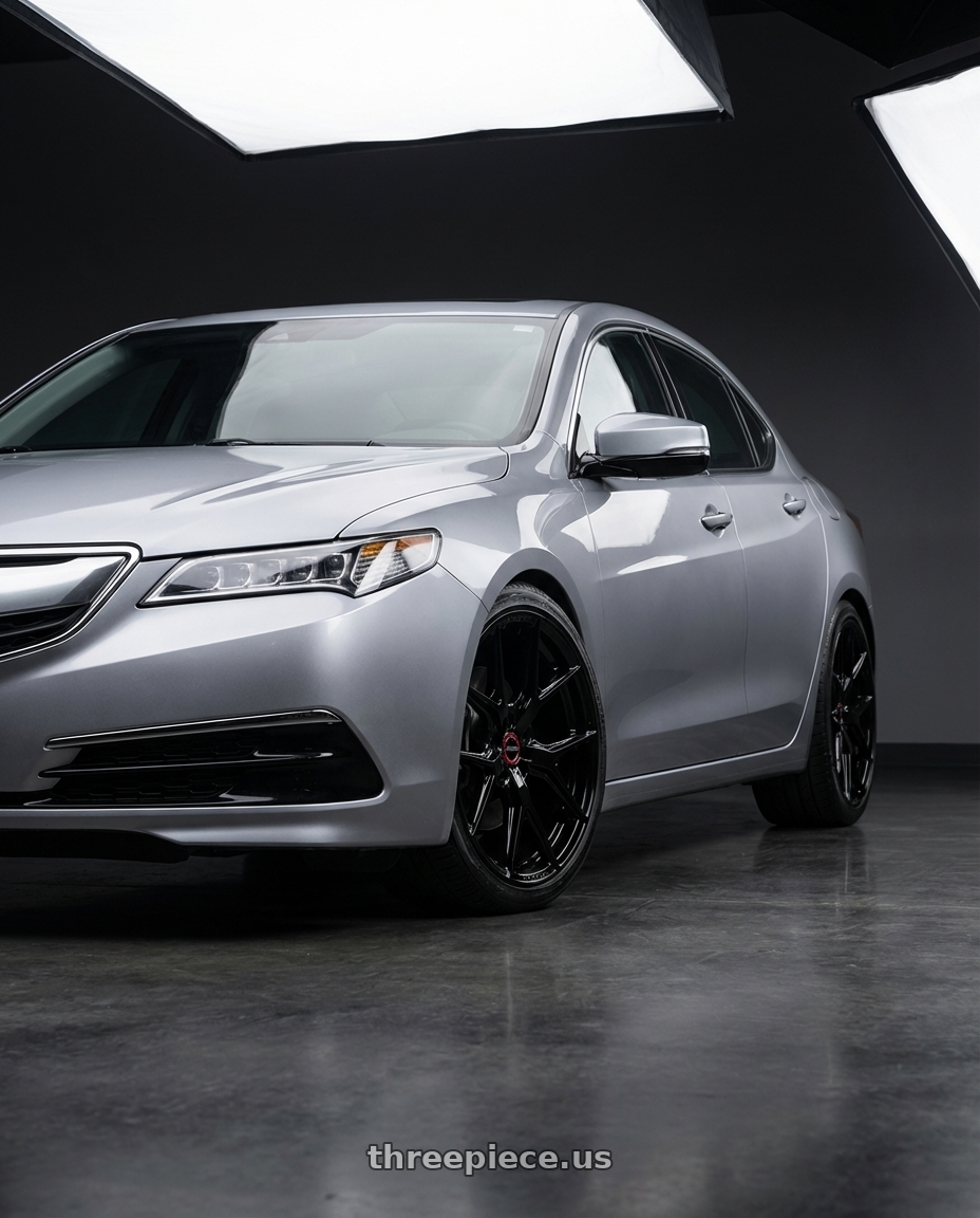 2019 Acura TLX with Vossen HF-5 19x9.5 / 5x114.3 / ET40 / Deep Face / 73.1 - Gloss Black Wheel - HF5-9N63 wheels