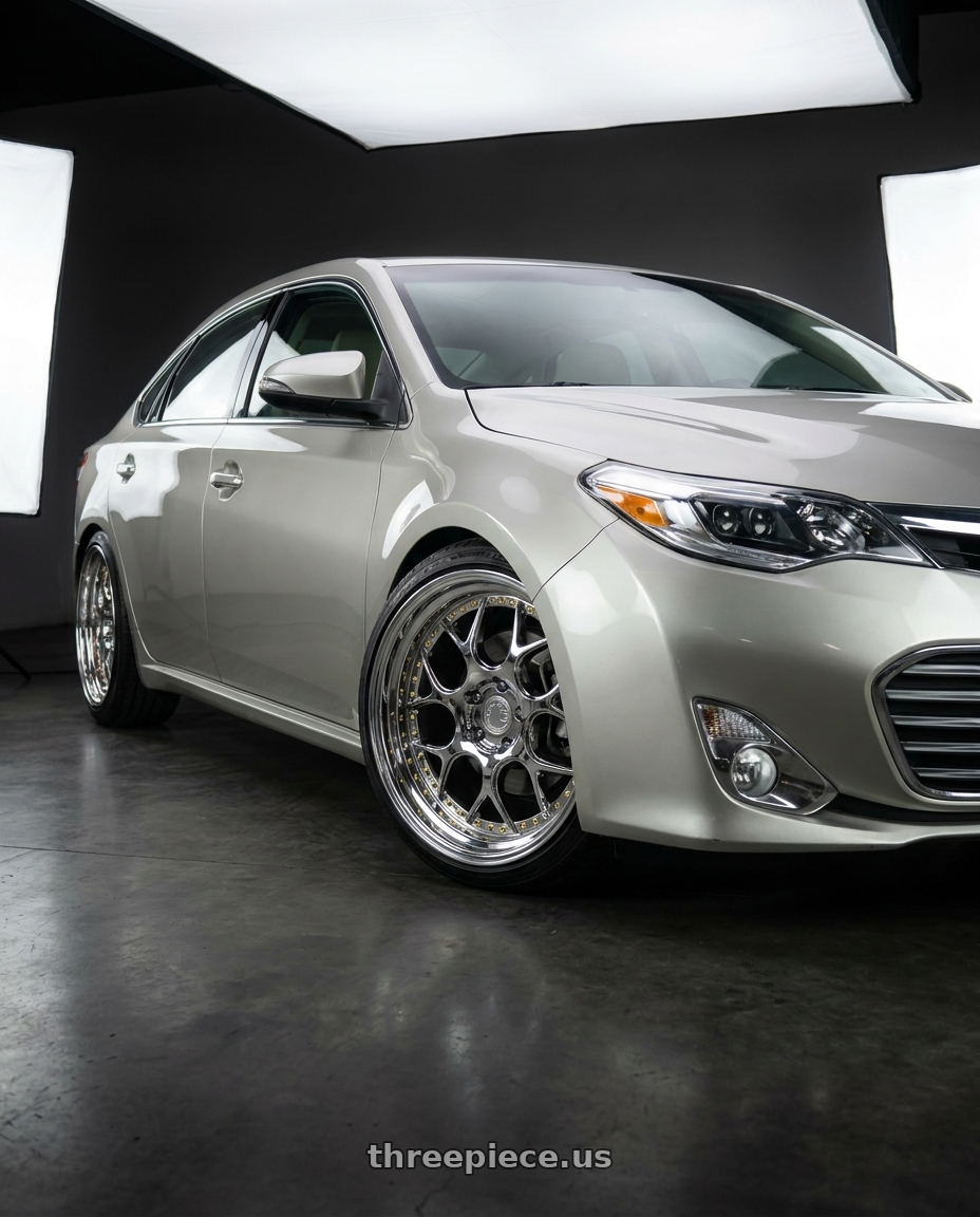 2013 toyota avalon with Aodhan DS01 5x114.3 18x8.5+35 Vacuum Chrome W/ Gold Rivets wheels
