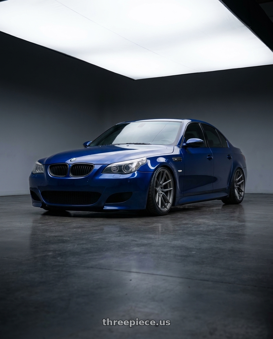 2010 BMW M5 E60 with Aodhan AFF2 5x120 19x9.5+35 Matte Gray wheels