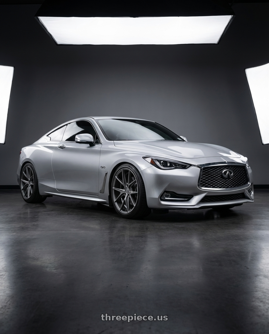 2020 Infiniti Q60 with Niche 1PC M116 MISANO 5X114.3 19X8.5 +45 MATTE GUN METAL wheels