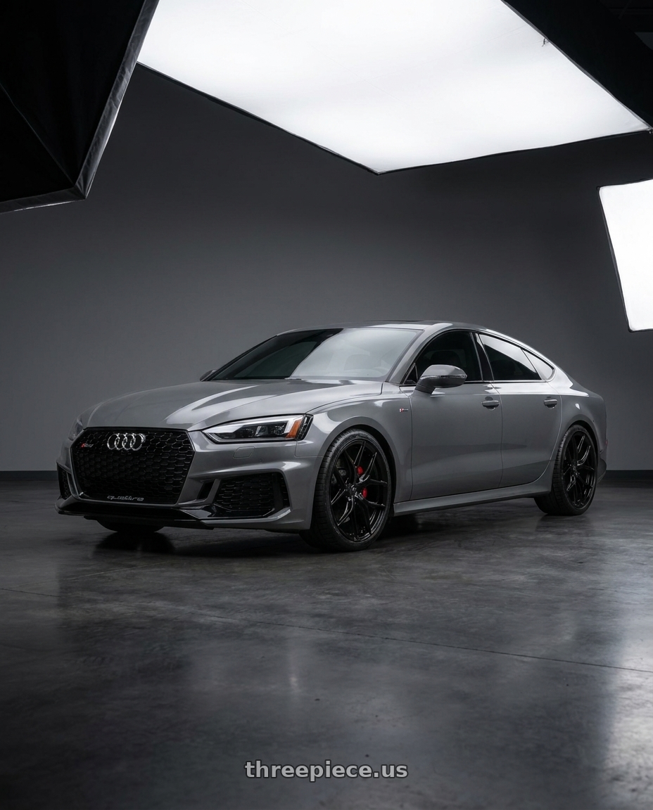 2016 audi a7 with Road Force RF11.1 5x112 22x10.5+38 GLOSS BLACK wheels
