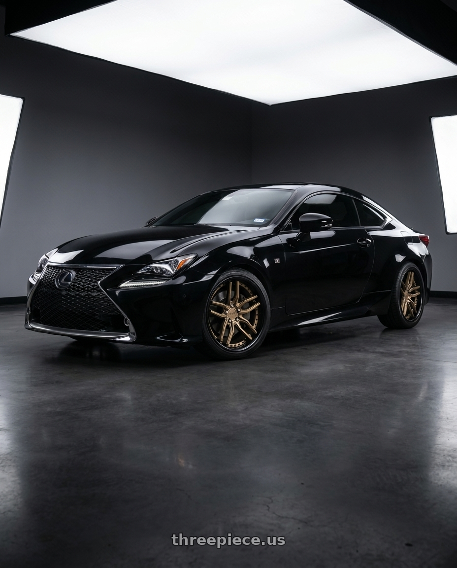 2016 Lexus Rc200t F Sport with Niche 1PC M195 METHOS 5X114.3 19X8.5 +35 MATTE BRONZE BLACK BEAD RING wheels