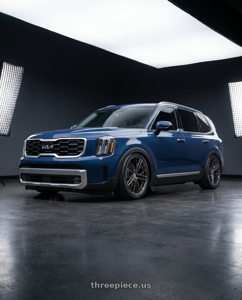 2025 Kia Telluride EX with Avant Garde Wheels F53R BLANK 20x11 +BLANK Dark Graphite Metallic wheels