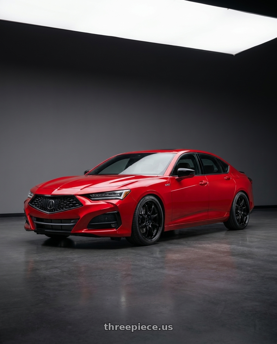 2021 Acura tlx with Work Emotion D9r 5x100 19x9.5 +38 Black wheels