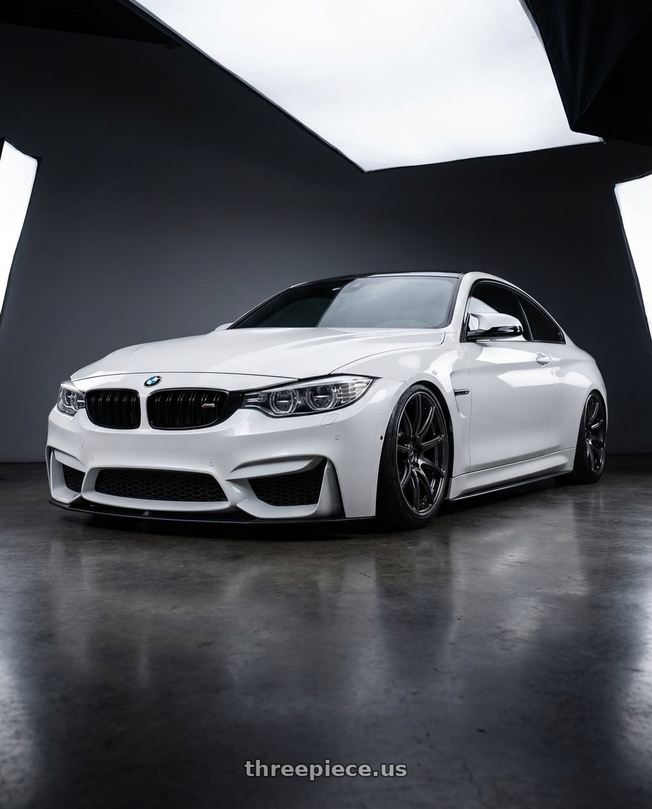 2018 BMW M4 F82 with Gram Lights 57Transcend 5x120 19x10.5+35 Face 2 Super Dark Gunmetal wheels