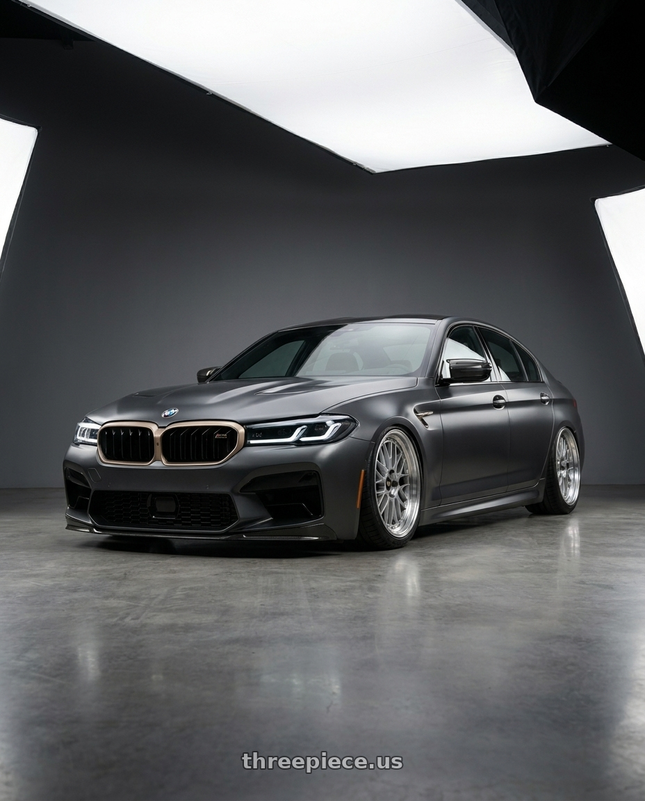 2022 Bmw m5 cs with BBS LM 5x114.3 17x7.5+38 Diamond Silver wheels