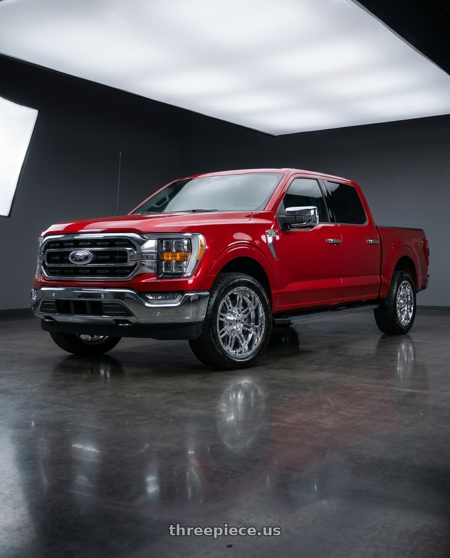 2025 ford f150 XLT supercrew with FULL THROTTLE FT8033 6x135/6x139.7 20x10-24 CHROME wheels