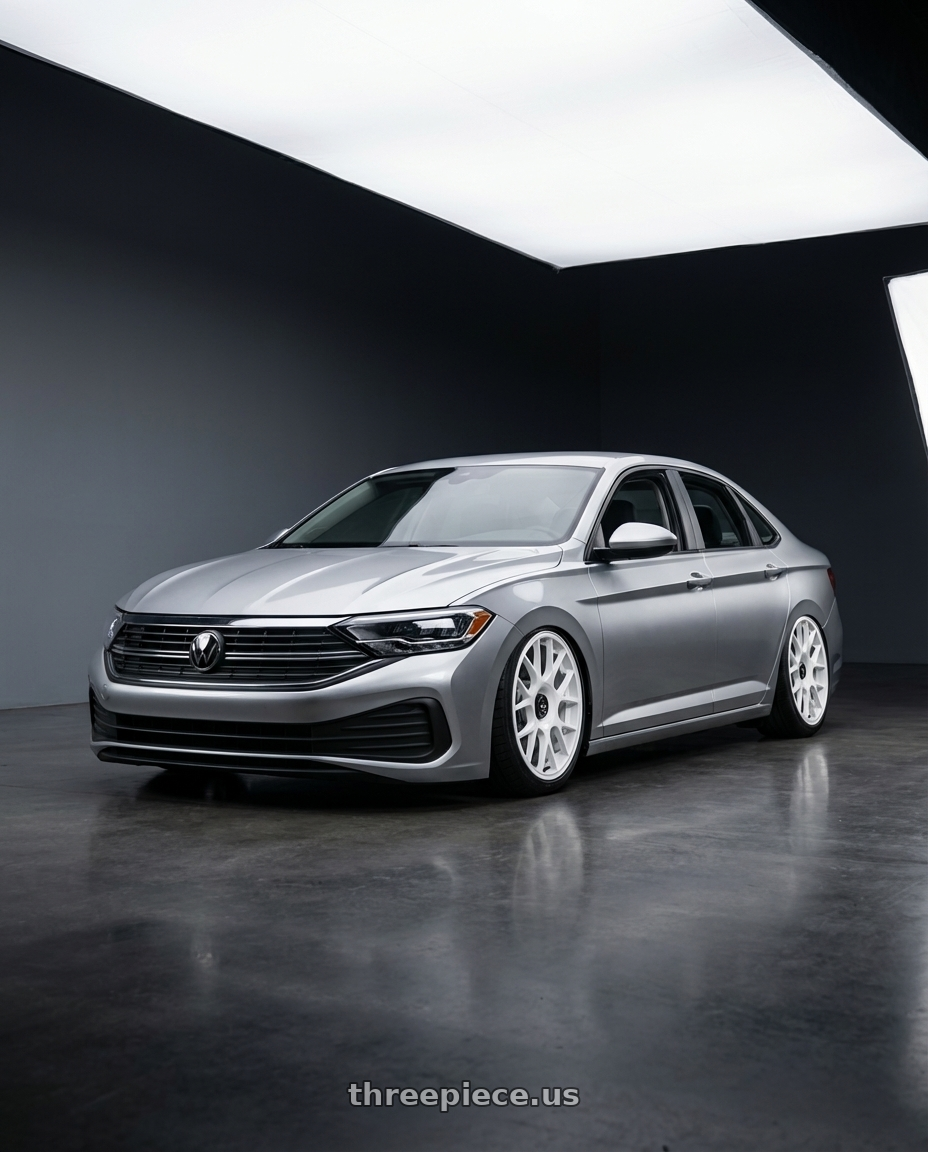 2024 Volkswagen Jetta  with fifteen52 APEX 5x108 / 5x112 18x8.5 +45 RALLY WHITE (GLOSS WHITE) wheels