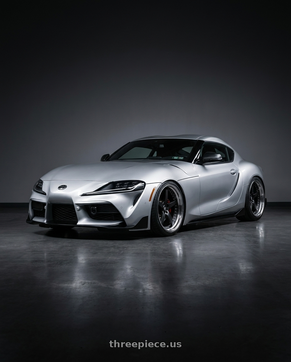 2020 gr supra premium with Work Equip E05 5x112 20x9.5+27 a disk Black Anodized wheels