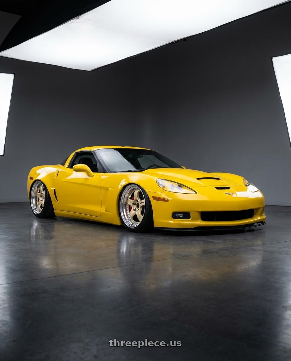 2006 Chevy corvette  with Work Meister S1 3P 5x120.65 19x10.5-21 T Disk Bright Buff Finish wheels