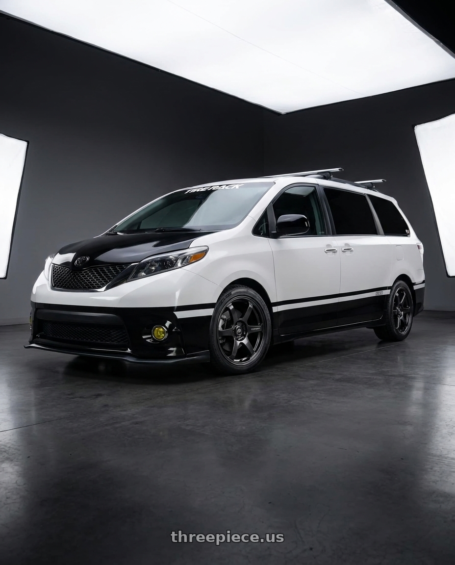 2016 Toyota SIenna with Enkei PF06 5x114.3 18x8.5+35 Black Machined wheels