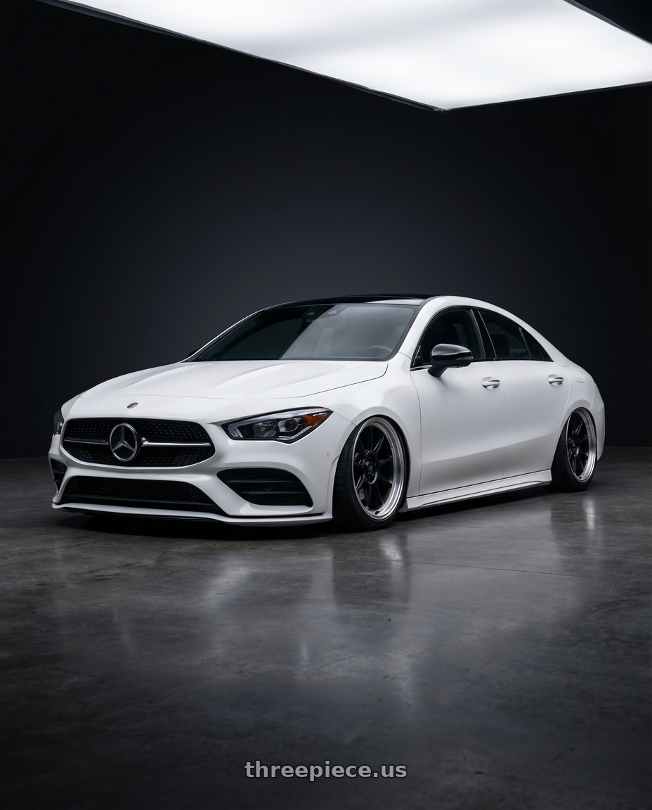 2023 Mercedes-Benz CLA C118 with Konig Countergram 5x112 19x11+40 Matte Black / Matte Machined Lip wheels
