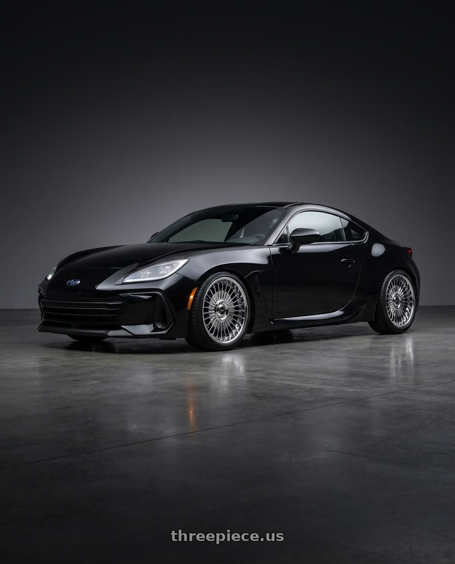 2022 Subaru BRZ with Work Emitz Black Polish 5x100 19x7.5 +45 wheels