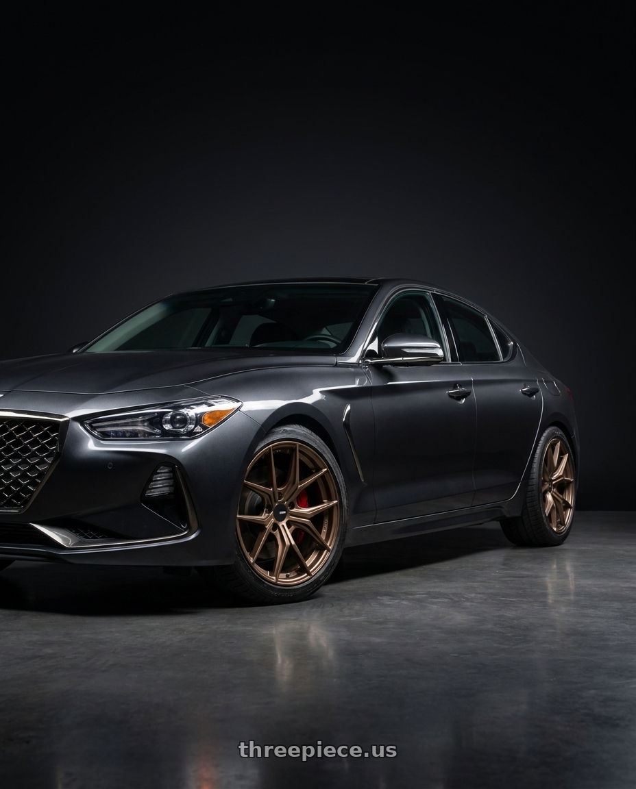 2019 Genesis G70 with Enkei TSR-X 5x114.3 18x8.5+38 Gloss Bronze wheels