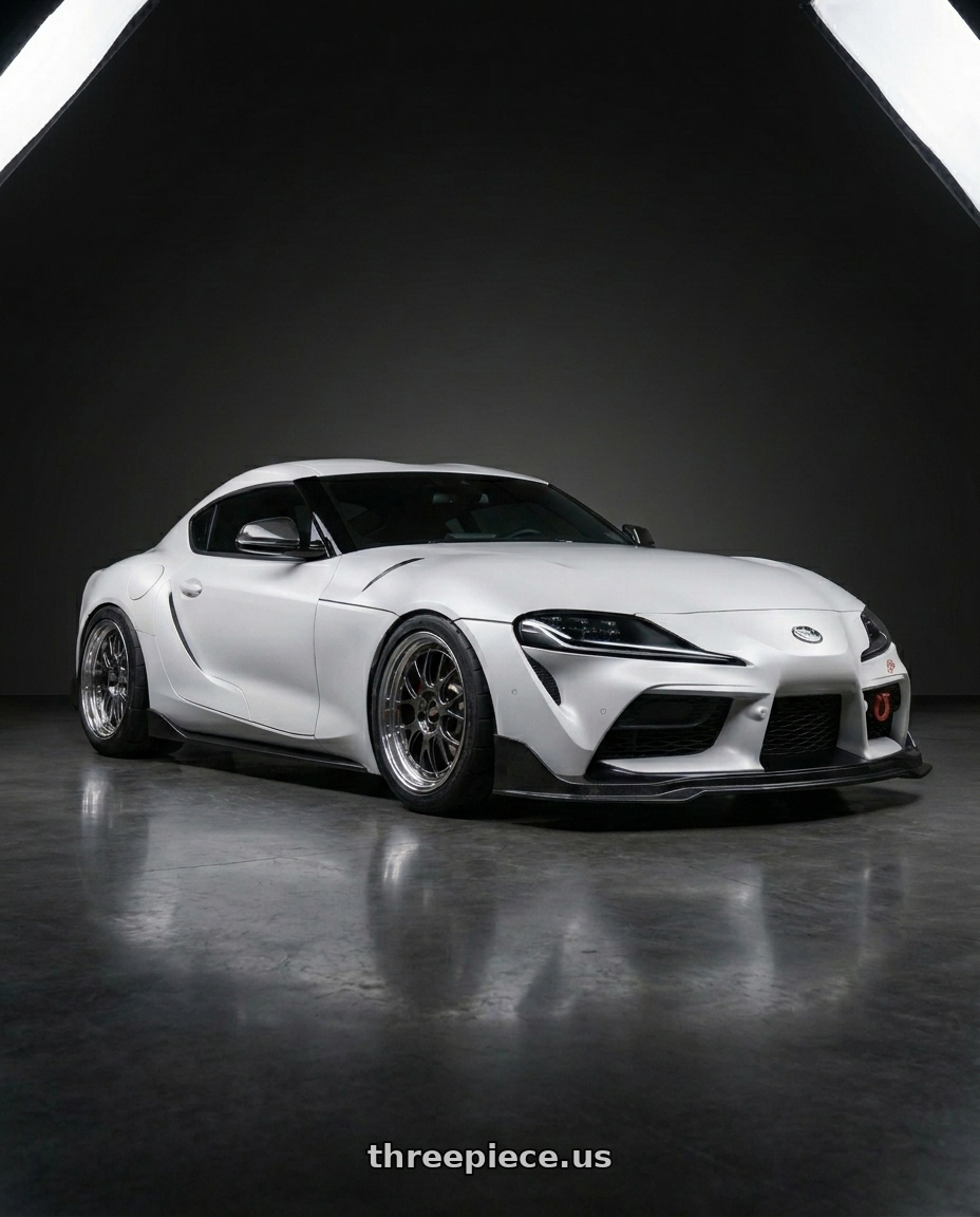 2022 A90 Supra Matt white with BBS RS-GT 5x130 18x11.0+45 Diamond Black wheels