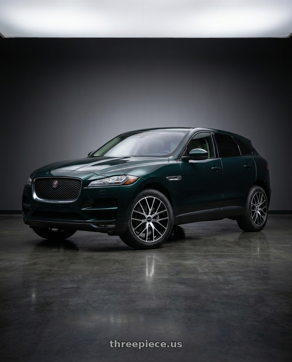 2017 Jaguar FPace Prestige with TOUREN TR60 3260 5x108/5x114.3 19x8.5 +40 GLOSS BLACK MACHINED wheels