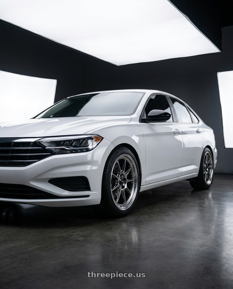 2023 volkswagen jetta sport with Konig Countergram 5x112 18x8.5+43 Hyper Chrome / Machined Lip wheels