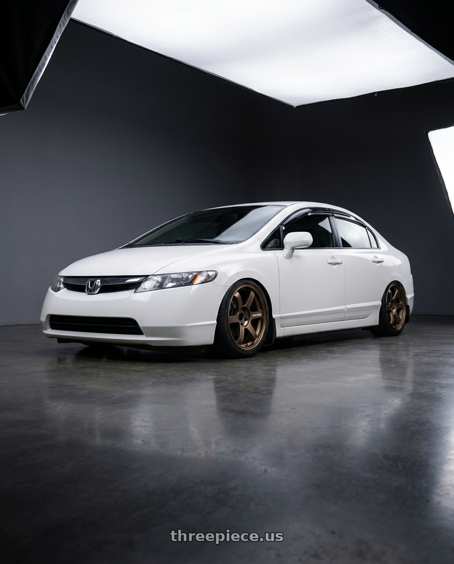 2007 honda civic ex with Volk Racing TE37 Saga S-Plus 5x114.3 17x8.0+38 Bronze wheels