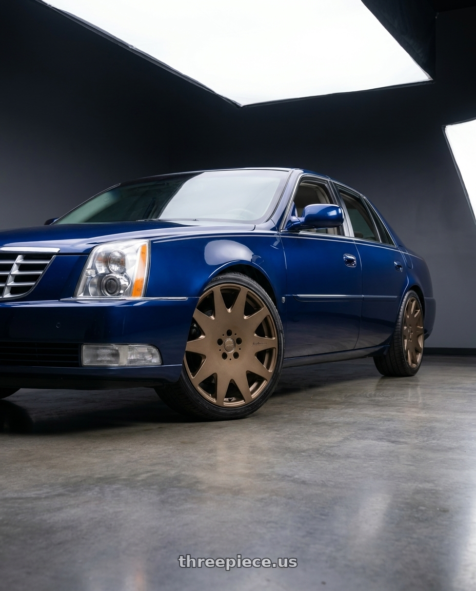 2009 Cadillac DTS with MRR HR3 5x108 22x9  +38 Bronze wheels