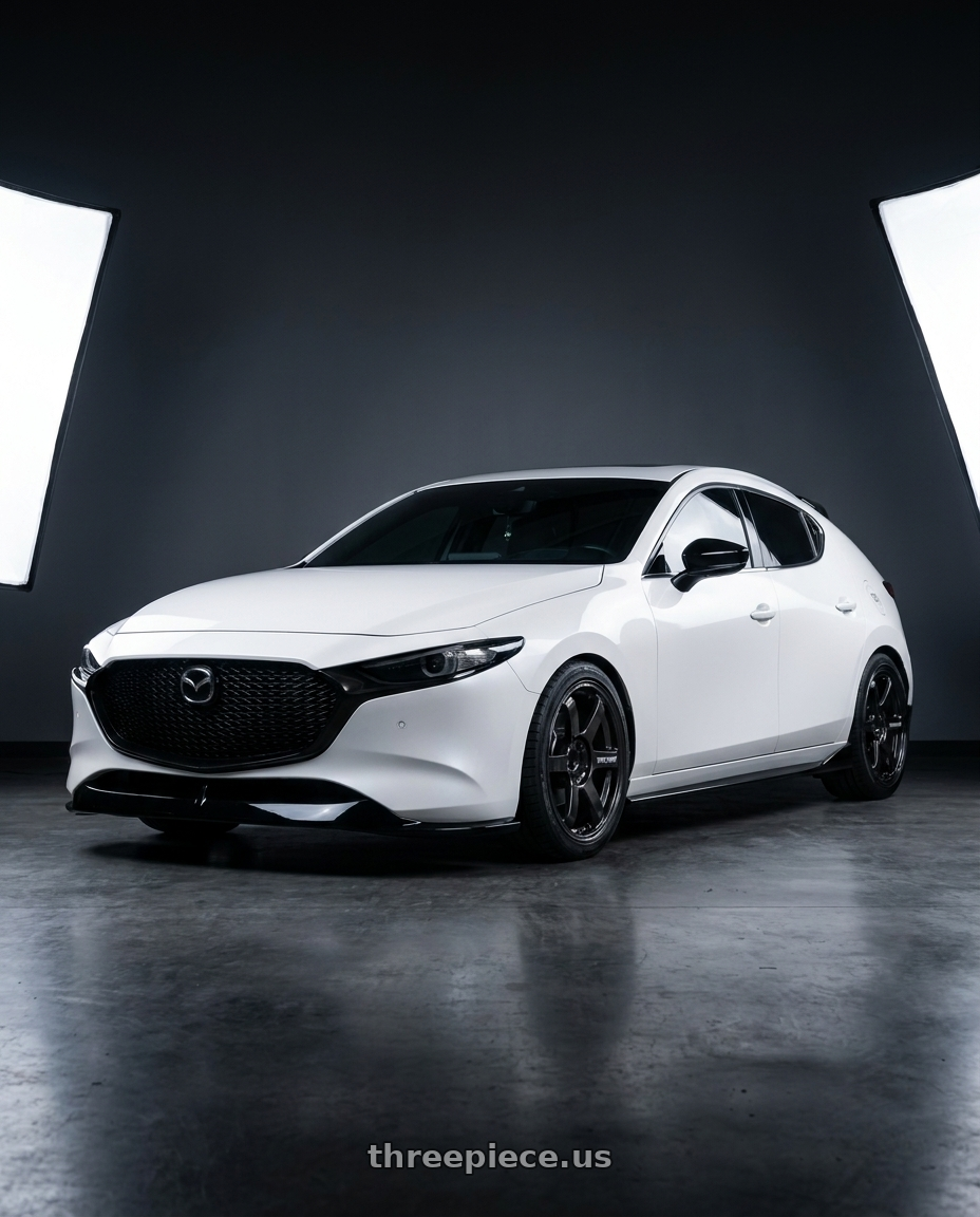 2024 Mazda3 Fastback  with Volk Racing TE37 Saga S-Plus 5x112 18x8.5+42 Diamond Dark Gunmetal wheels