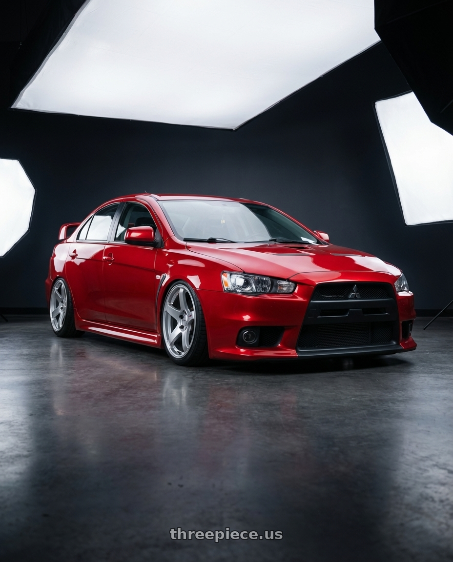 2012 Mitsubishi Lancer Evo X with Ssr Gtv01 5x114.3 18x10.5+15  GLARE SILVER wheels