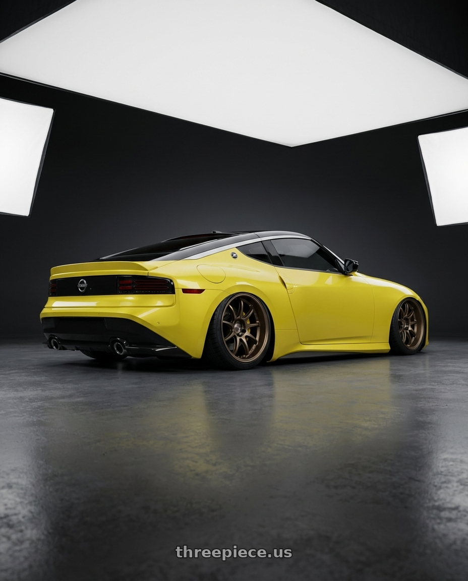 2024 Nissan Z with Work Emotion D9R wheels rear three quarter view square tires