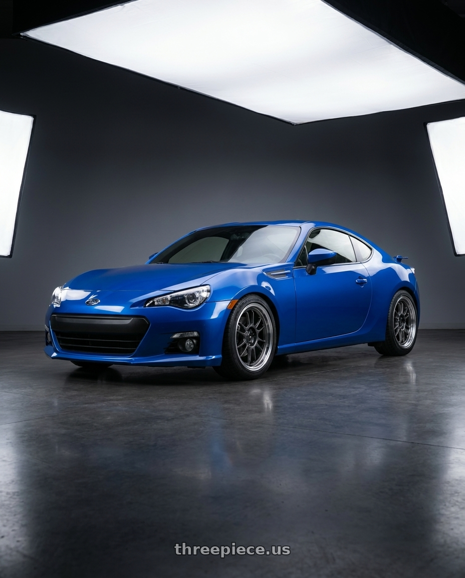 2016 Subaru BRZ Series Blue with Konig Hypergram 5x100 17x8+40 Metallic Carbon w/ Machined Lip wheels