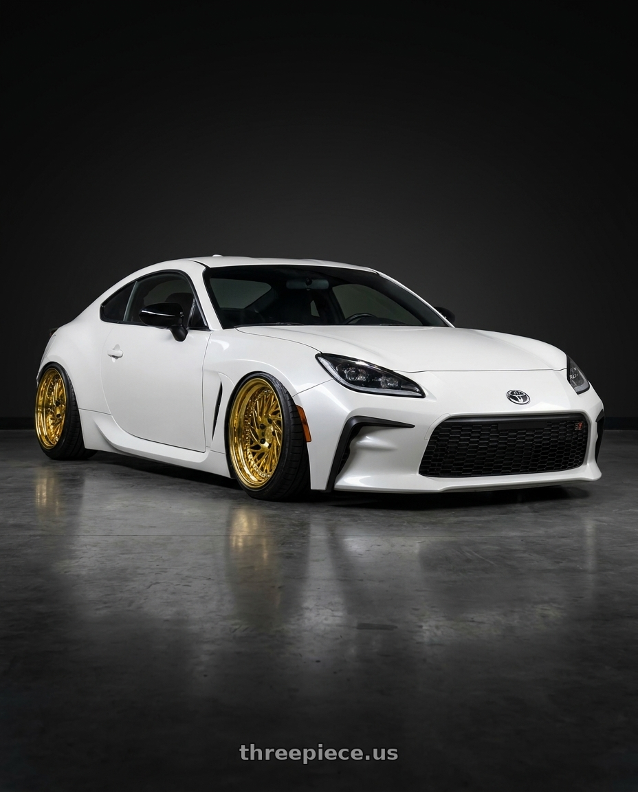 2016 Scion FR-S with Aodhan DS03 5x100 18x9.5 +35 Gold Vacuum w/ Chrome Rivets wheels