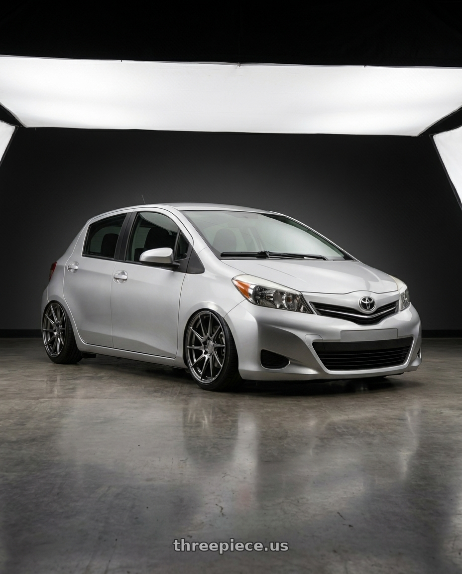 2015 Toyota yaris with Aodhan AH09 5x112 18x9.5 +35 Hyper Black wheels