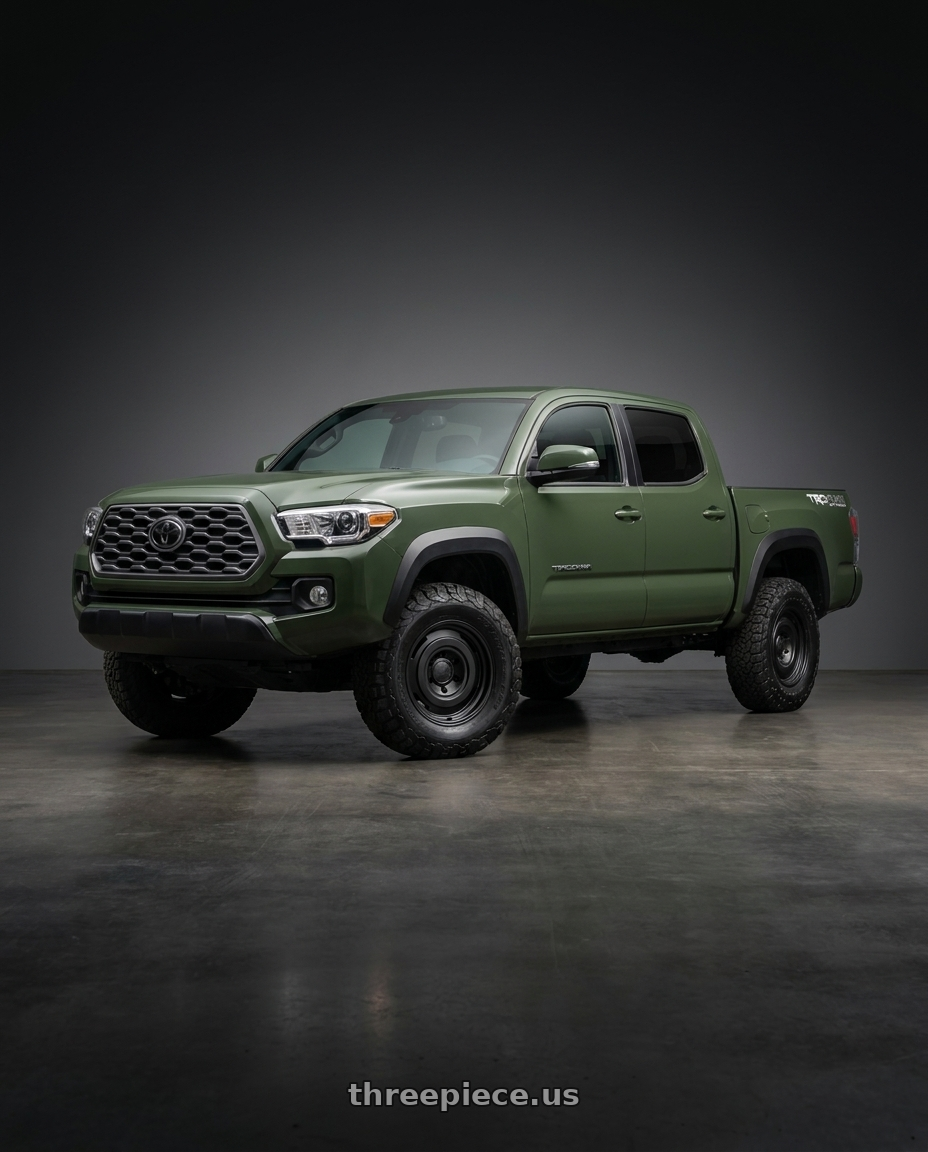 2023 toyota tacoma with fifteen52 ANALOG HD 6x139.7 16x7.5 +0 ASPHALT BLACK (SATIN BLACK) wheels