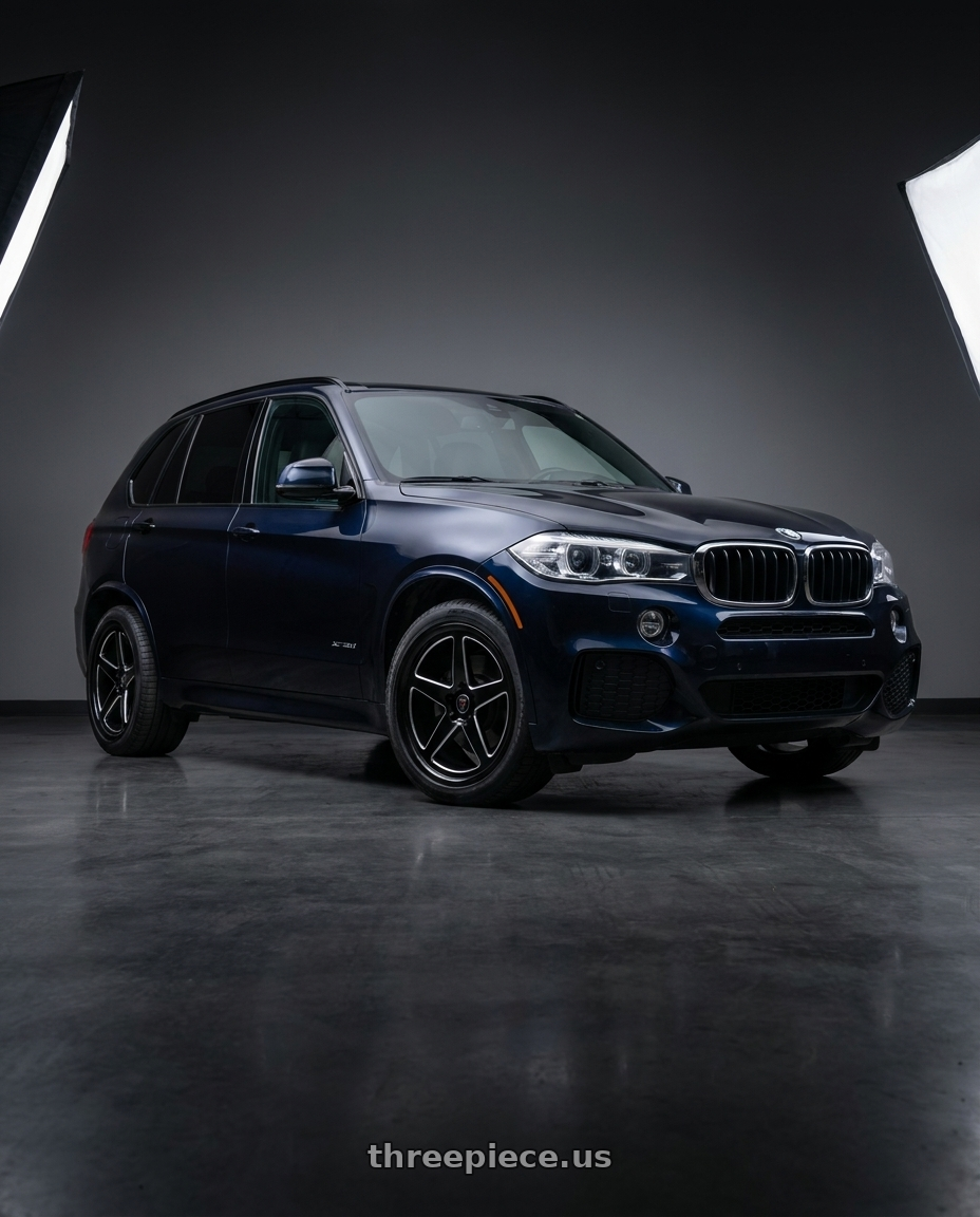 2014 bMW x5 with MARQUEE WHEELS M9535 5x120 20x9+35 BLACK / MILLED wheels