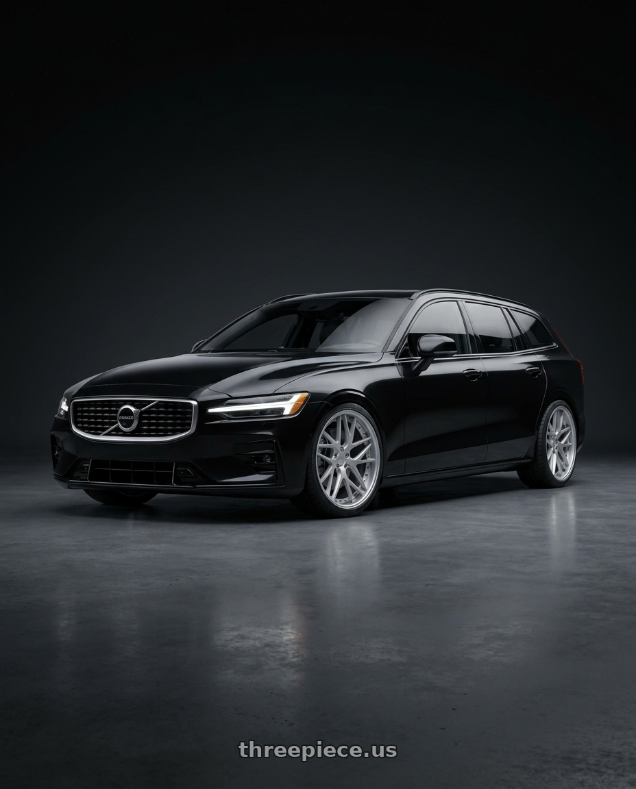 2020 Volvo v60 r design with Work Gnosis Cvx 5x108 20x9+38 A Disk Matte Silver wheels
